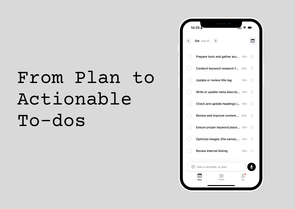 codot helps you to turn plans into actionable to dos